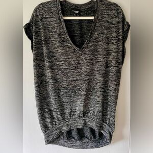 Wilfred Free Grey Marled Jersey V-Neck Top Size S Aritzia